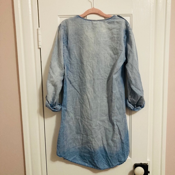 Vintage denim jean shirt dress 1990s mom teacher Y2K 00s 90s 80s Grunge - Picture 2 of 5